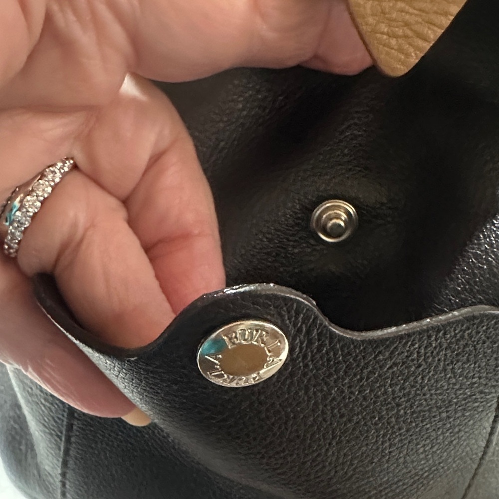 FURLA Two-Tone Leather Satchel Bag - Black & Tan - Picture 15 of 15